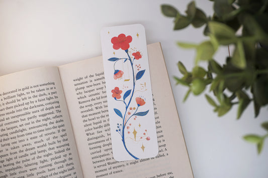 Red floral bookmark